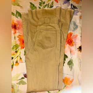 stretchy tan/ beige flare pants size small 0-3/34 inseam newbury kustom  pants